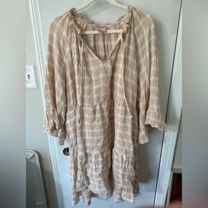 Show Me Your MuMu Beige Plaid Dress